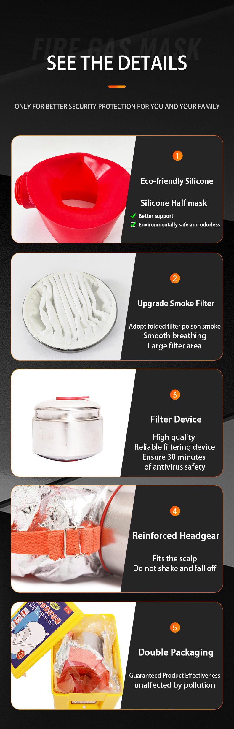 Filtering Fire Self-Rescue Breathing Apparatus - 30-Minute Emergency Smoke Mask For Fire Escape Protection